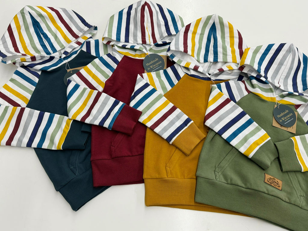 Kids Adventure Hoodies - Colorblock Stripes