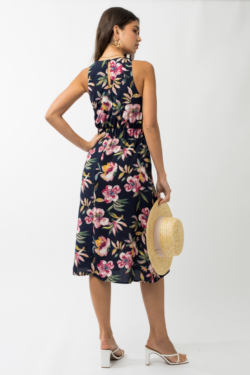Mixed Floral Midi Dress