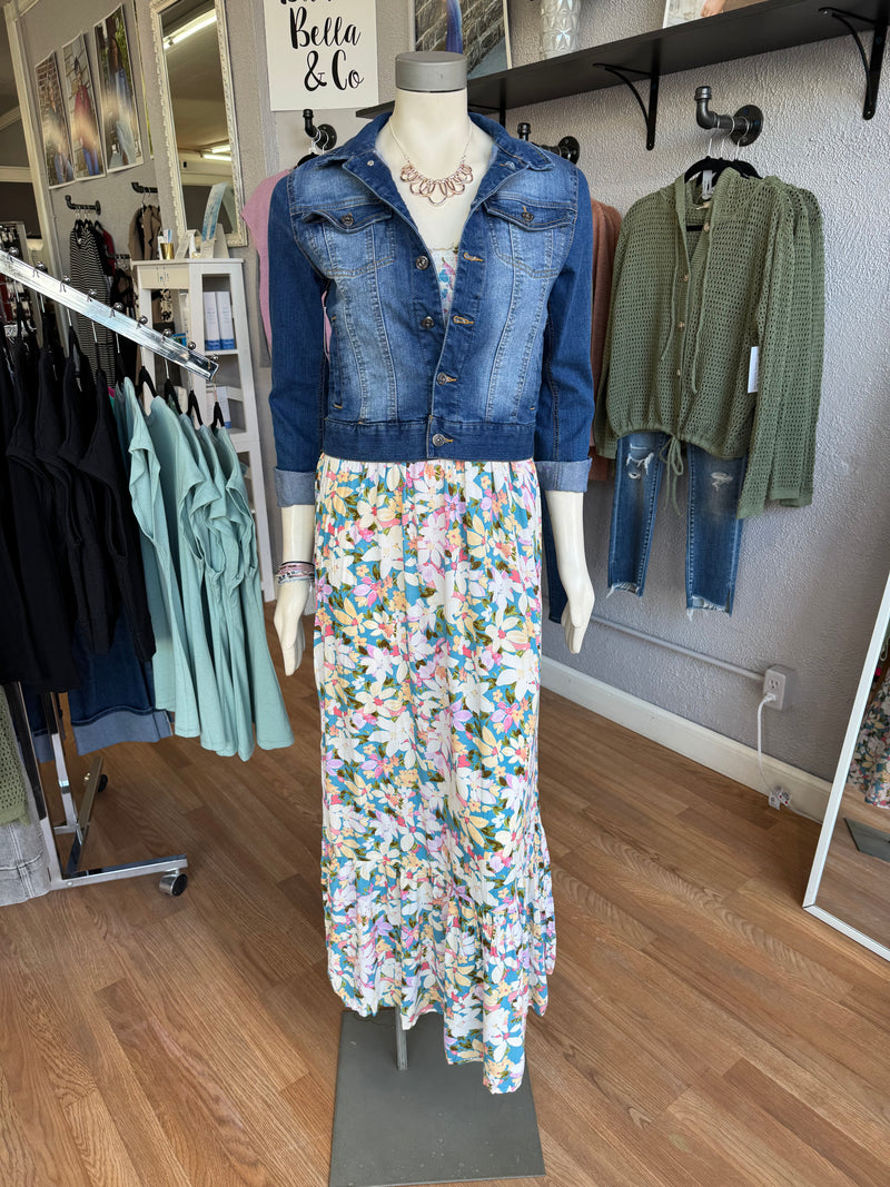 Blue floral maxi - Bria Bella & Co.