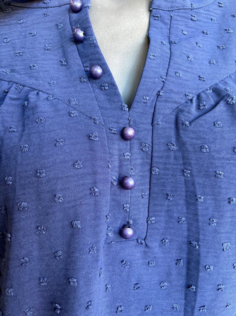 Navy Peasant Top