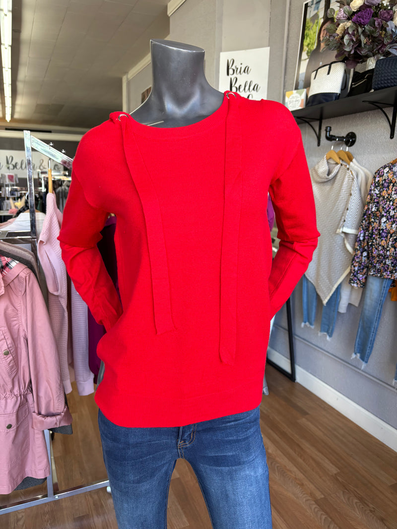 Red Hooded Sweater