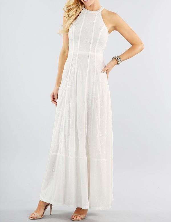  Bria Bella & Co - White Lace Halter Dress