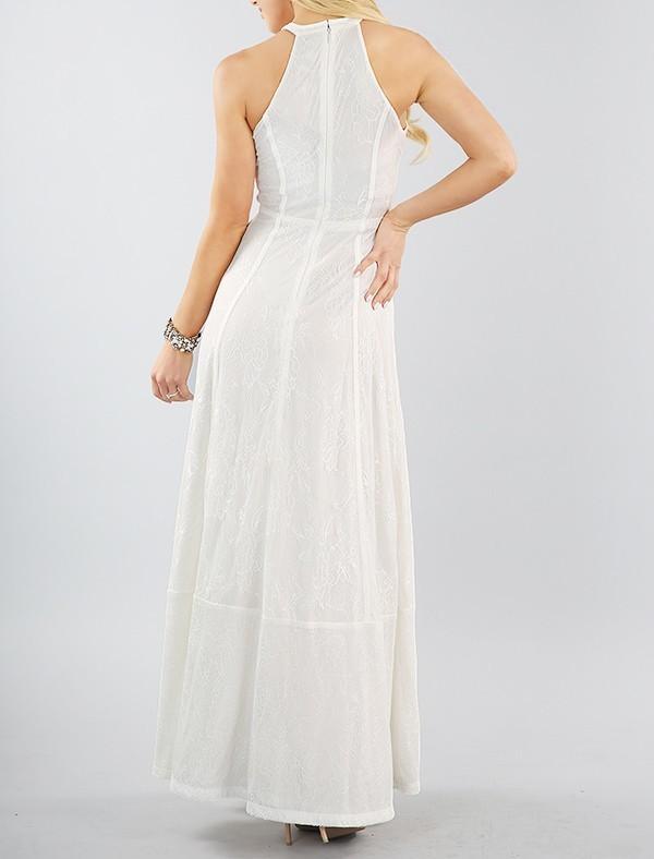  Bria Bella & Co - White Lace Halter Dress
