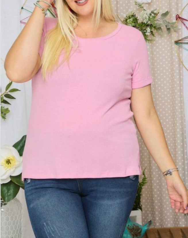 Short Sleeve Ribbed Tee