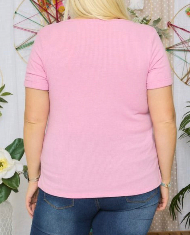 Short Sleeve Ribbed Tee