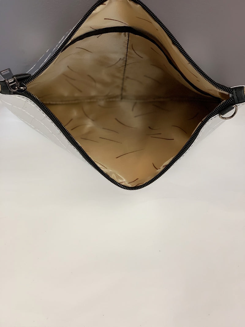  Bria Bella & Co - Metallic Silver Clutch/Crossbody